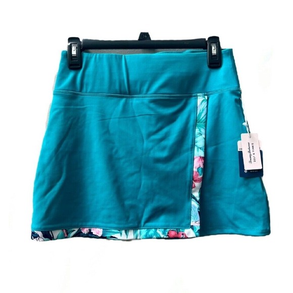 Tommy Bahama Pants - Tommy Bahama Athletic Skort Golf Tennis XS Teal with Floral Trim New NWT UPF 50
